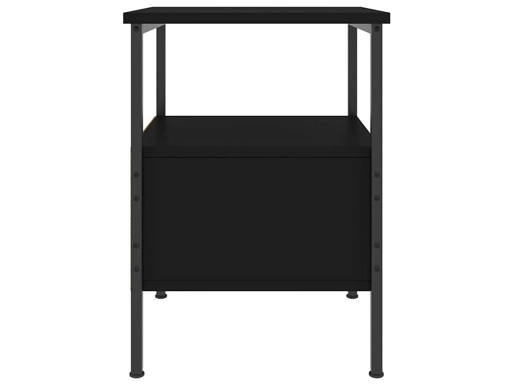 Mesita de noche madera de ingeniería negro 34x36x50 cm