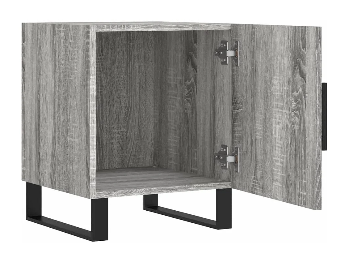 Nachtkastje 40x40x50 cm bewerkt hout grijs sonoma eikenkleurig