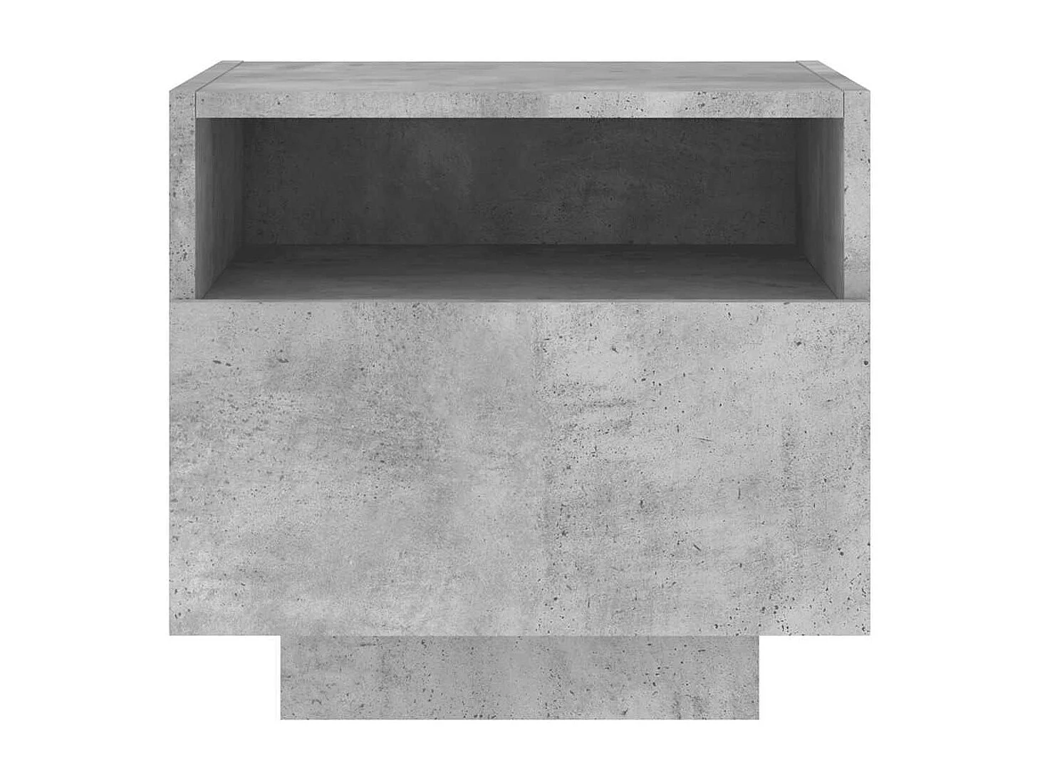 Armoires de chevet avec lumières LED 2 pcs gris béton