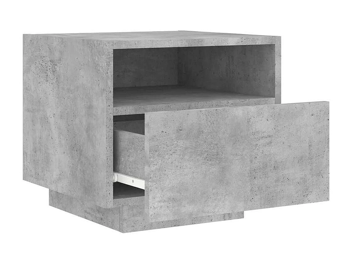 Comodini con Luci LED 2pz Grigio Cemento 40x39x37 cm