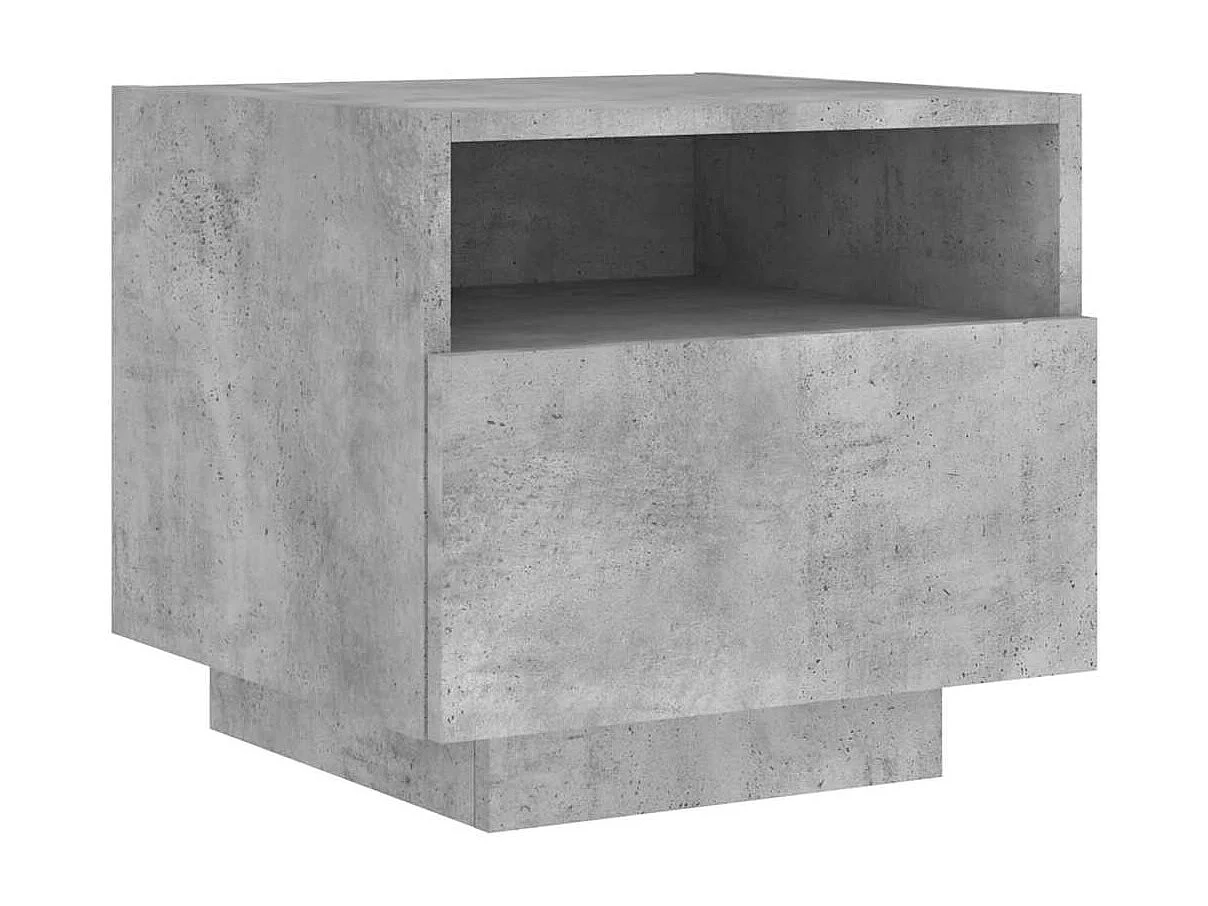 Comodini con Luci LED 2pz Grigio Cemento 40x39x37 cm