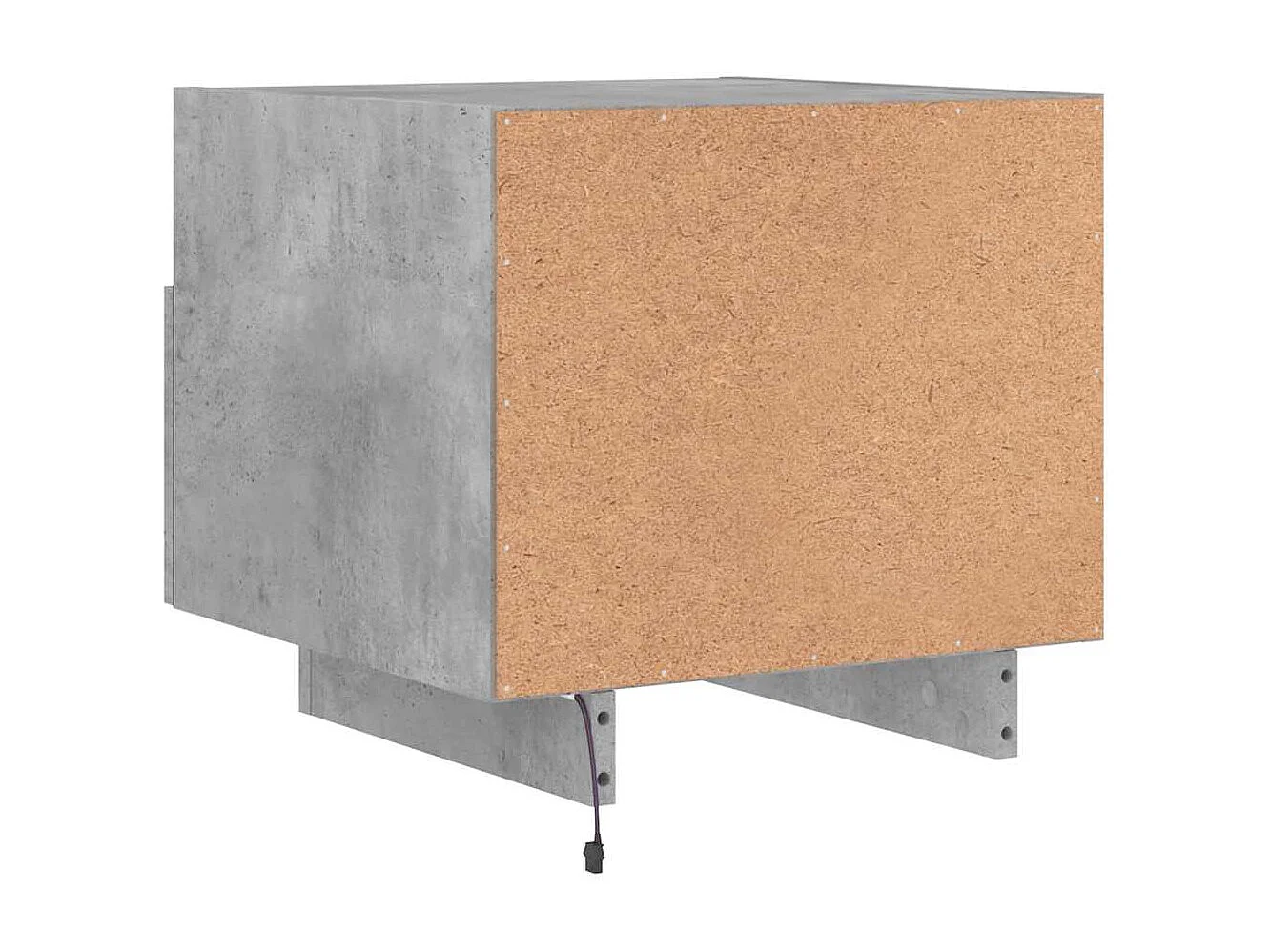 Comodini con Luci LED 2pz Grigio Cemento 40x39x37 cm