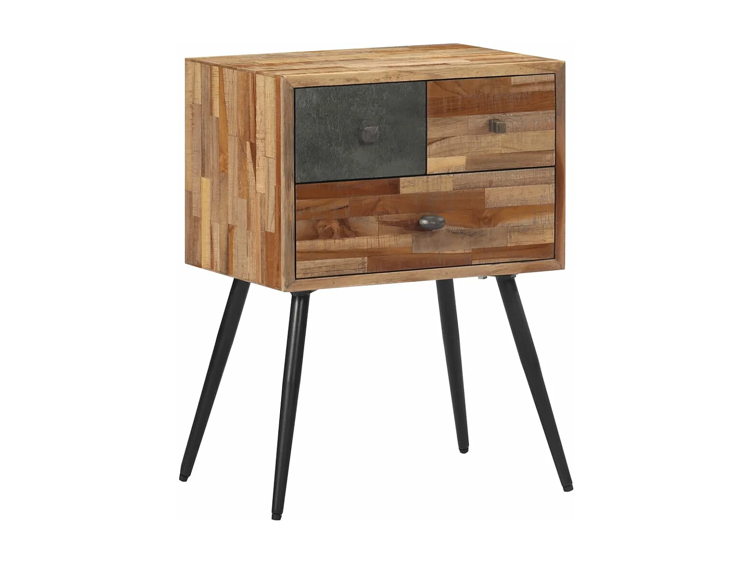 Table de chevet 47x31,5x60 cm bois massif de teck