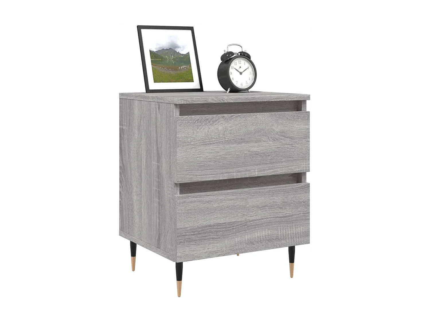 Nachttische 2 Stk. Grau Sonoma 40x35x50 cm Holzwerkstoff