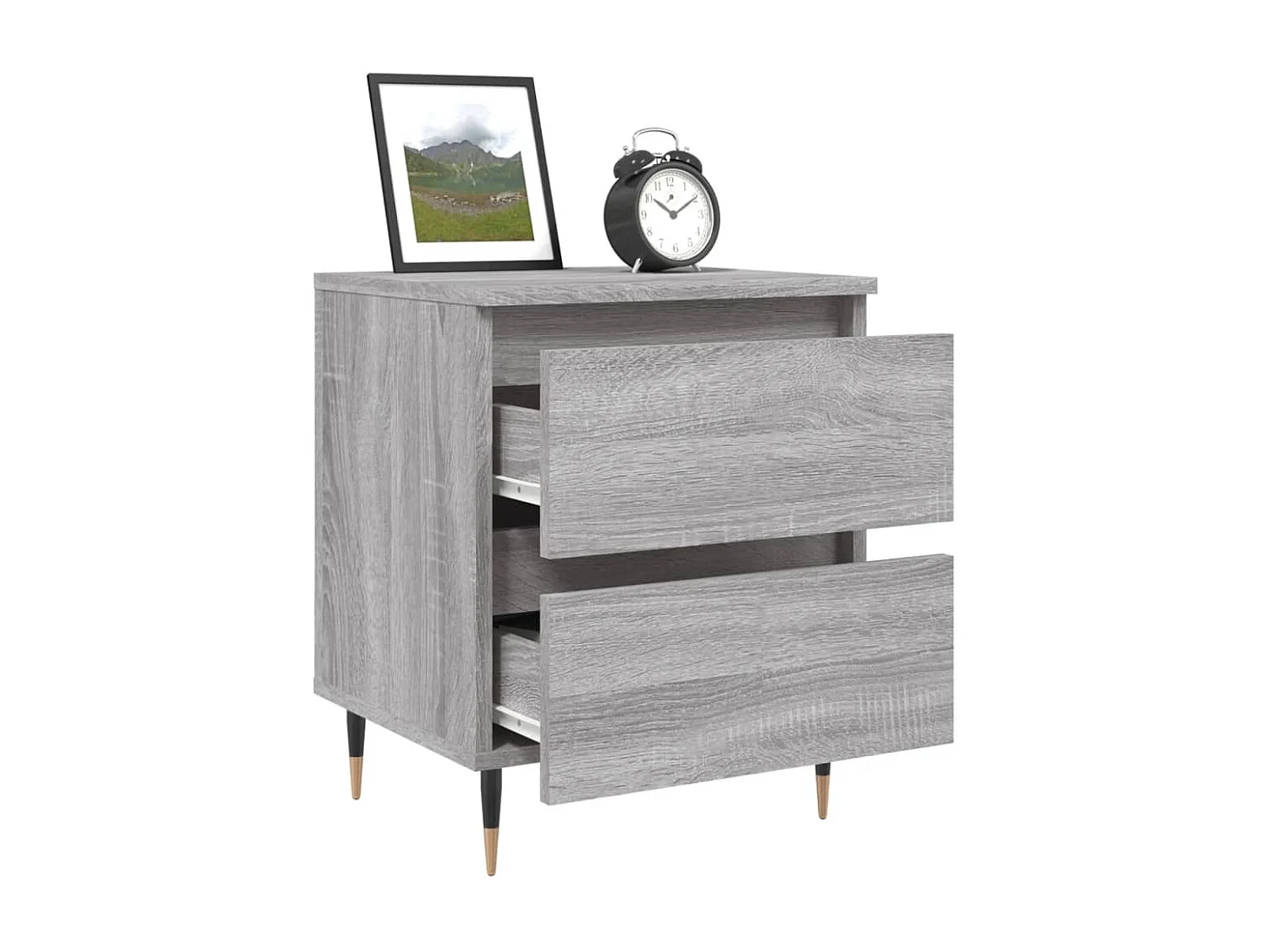 Nachttische 2 Stk. Grau Sonoma 40x35x50 cm Holzwerkstoff