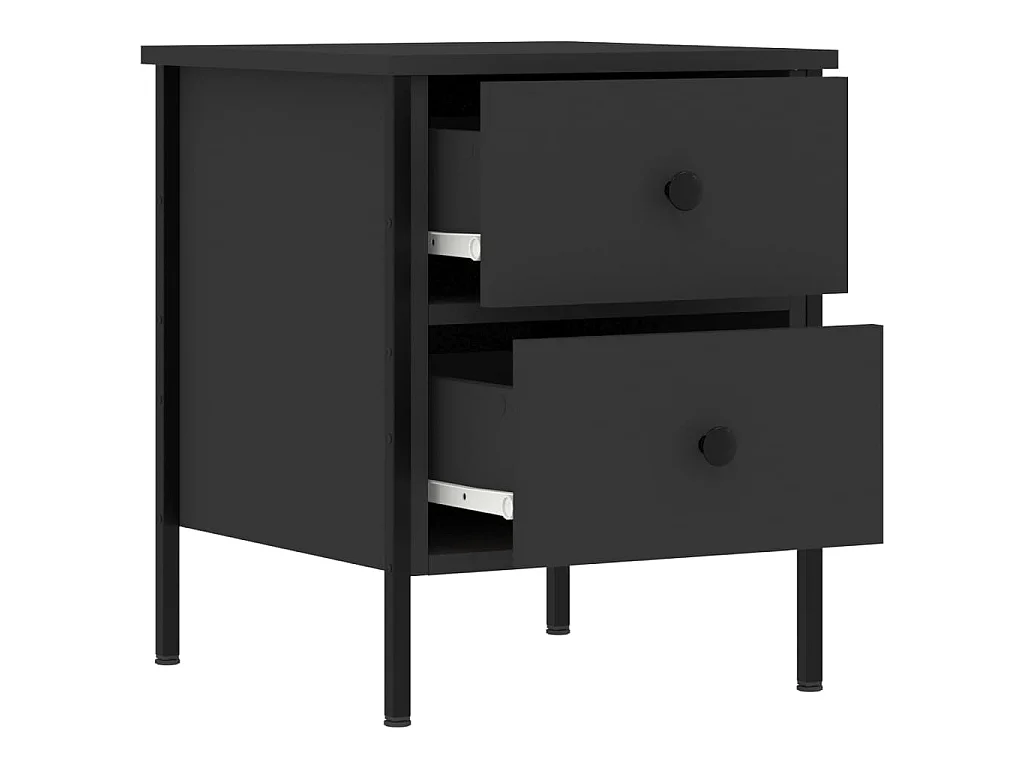 Tables de chevet 2 pcs noir 40x42x50 cm bois d’ingénierie