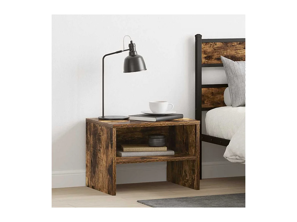 Table de chevet Chêne fumé 40x30x30 cm Bois d'ingénierie