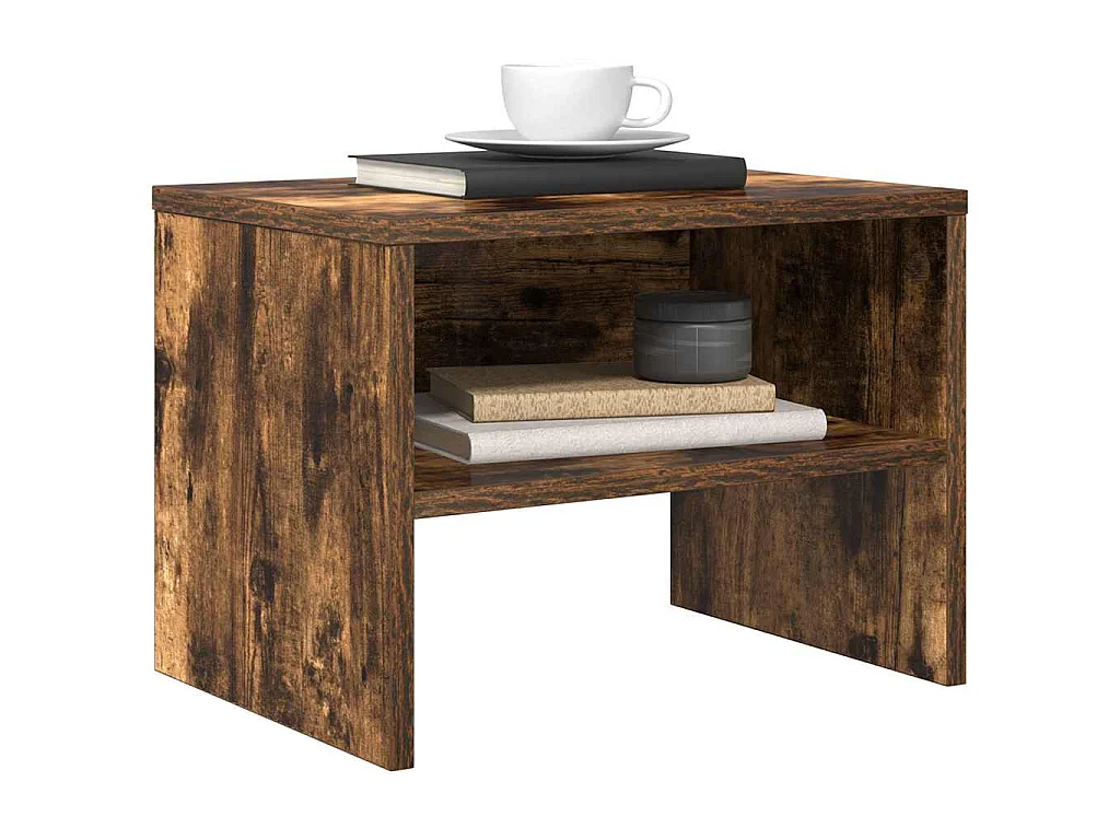 Table de chevet Chêne fumé 40x30x30 cm Bois d'ingénierie