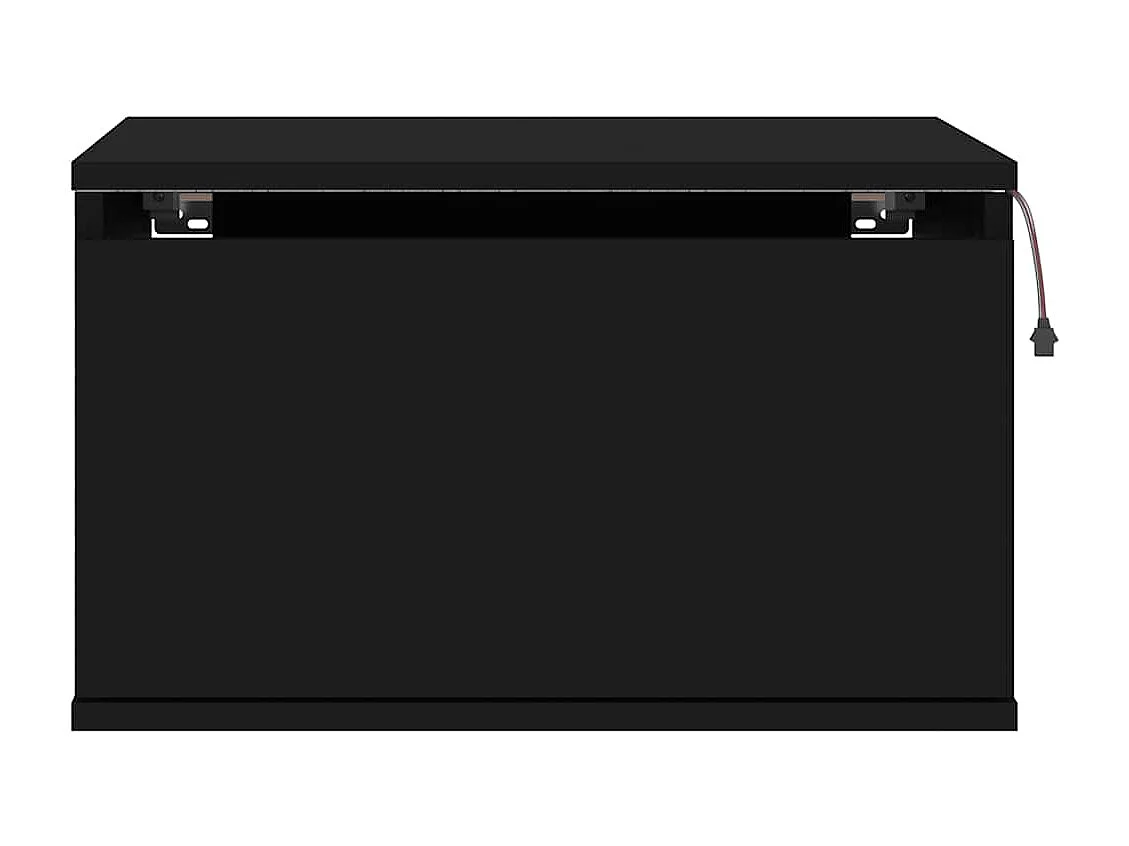 Wand-Nachttische mit LED-Leuchten 2 Stk. Schwarz