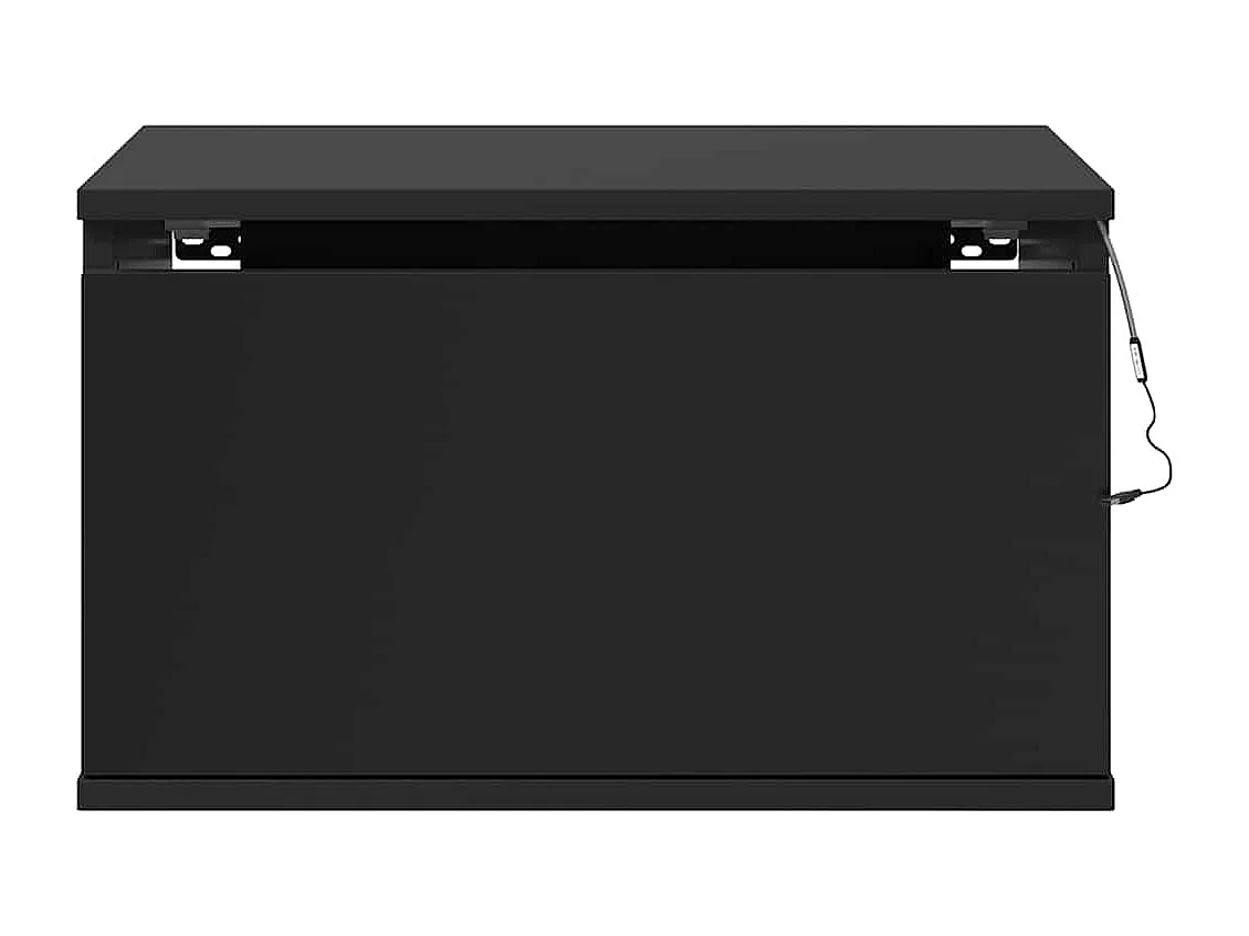 Wand-Nachttische mit LED-Leuchten 2 Stk. Schwarz