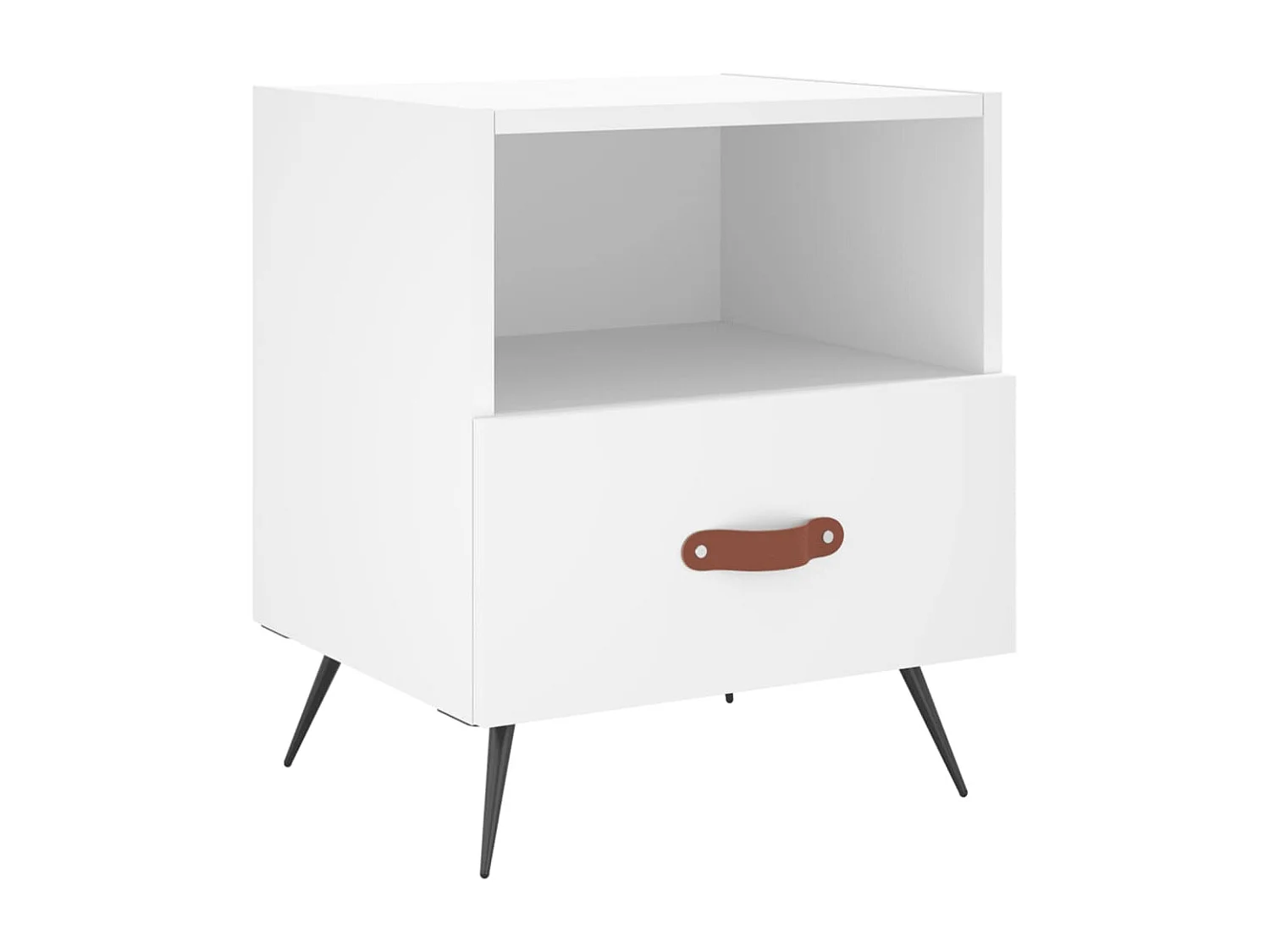 Table de chevet blanc 40x35x47,5 cm bois d’ingénierie