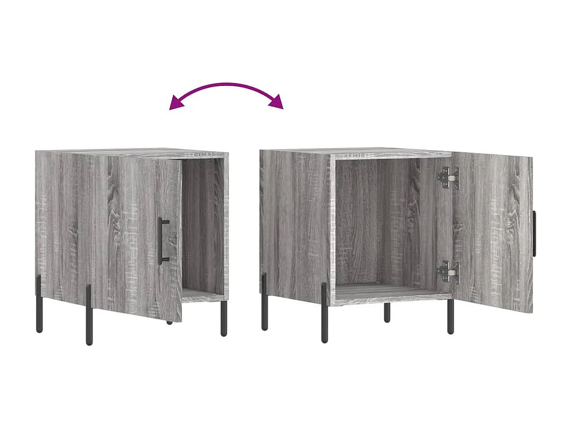 Table de chevet sonoma gris 40x40x50 cm bois d'ingénierie