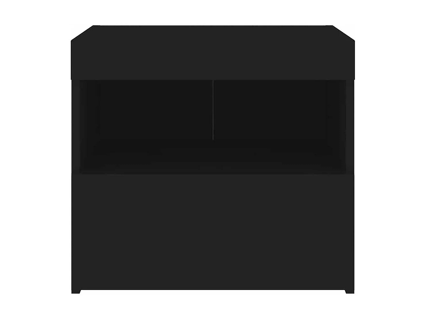 Tables de chevet avec lumières LED 2 pcs noir 50x40x45 cm