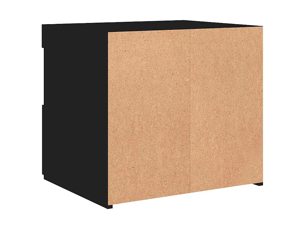 Tables de chevet avec lumières LED 2 pcs noir 50x40x45 cm