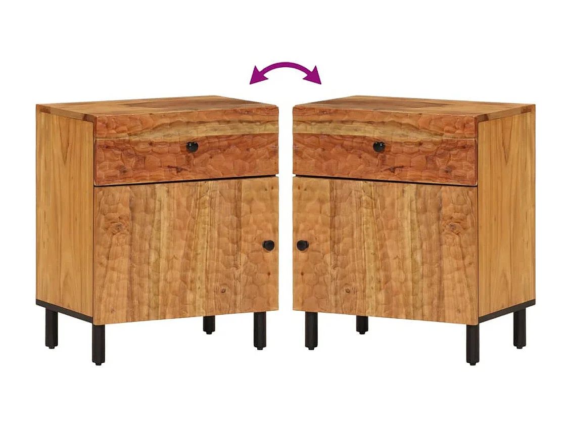 Table de chevet 50x33x60 cm bois d'acacia solide