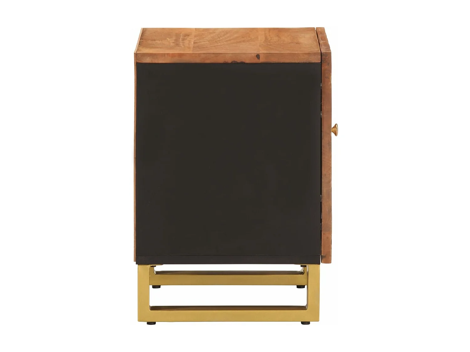 Mesitas de noche 2 uds madera maciza de mango marrón y negro