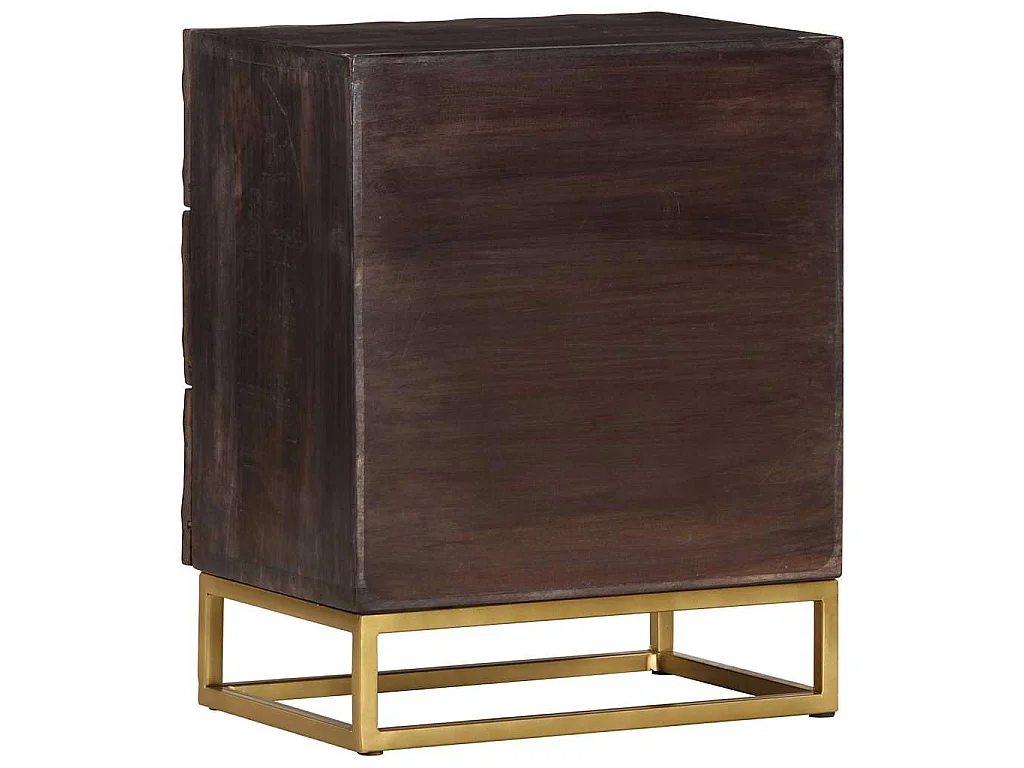 Table de chevet Noir 40x30x50 cm Bois de manguier massif