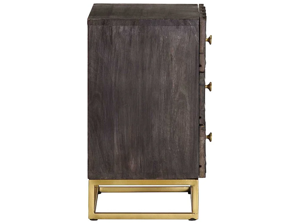 Table de chevet Noir 40x30x50 cm Bois de manguier massif