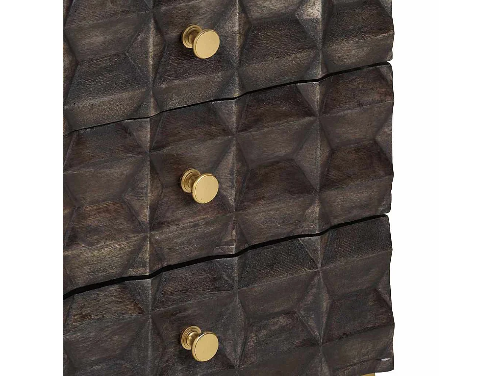 Table de chevet Noir 40x30x50 cm Bois de manguier massif