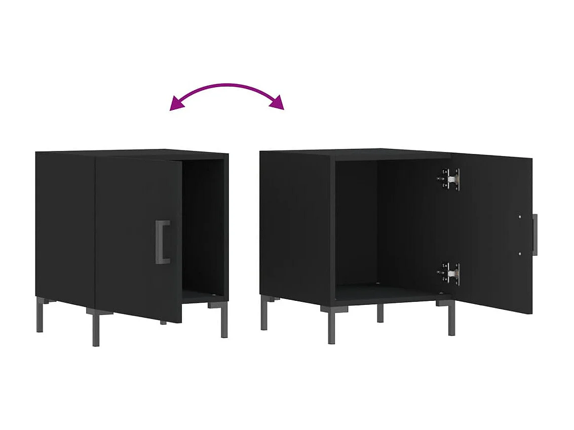 Tables de chevet 2 pcs noir 40x40x50 cm bois d’ingénierie