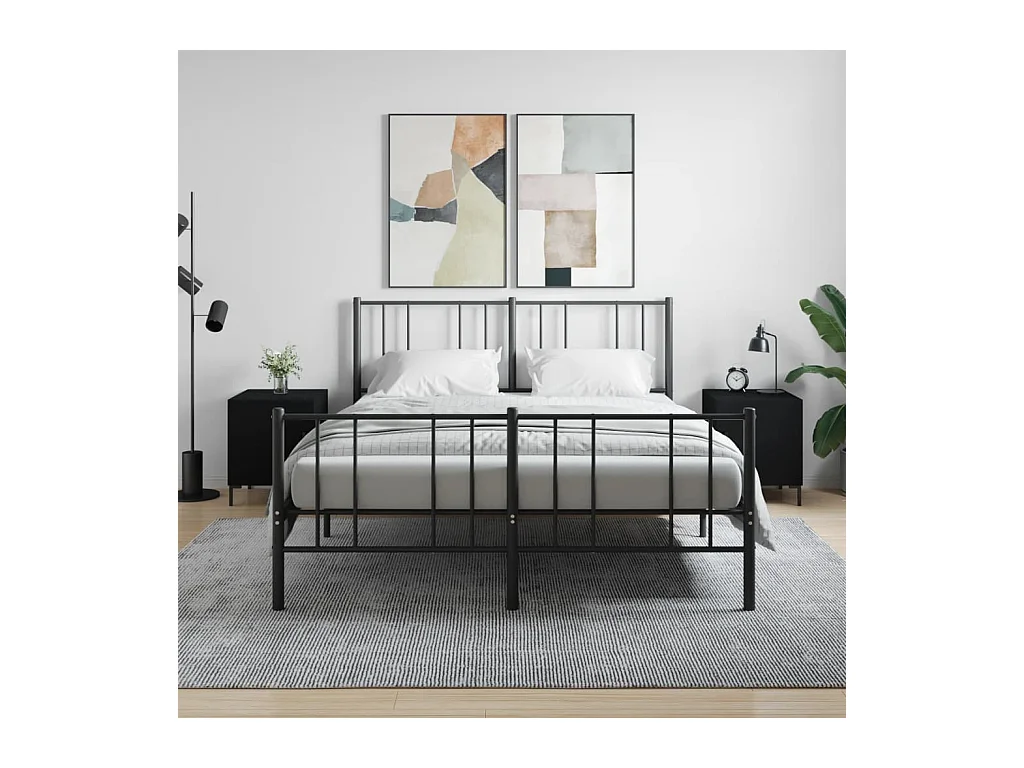 Comodini 2 pz Neri 40x40x50 cm in Legno Multistrato