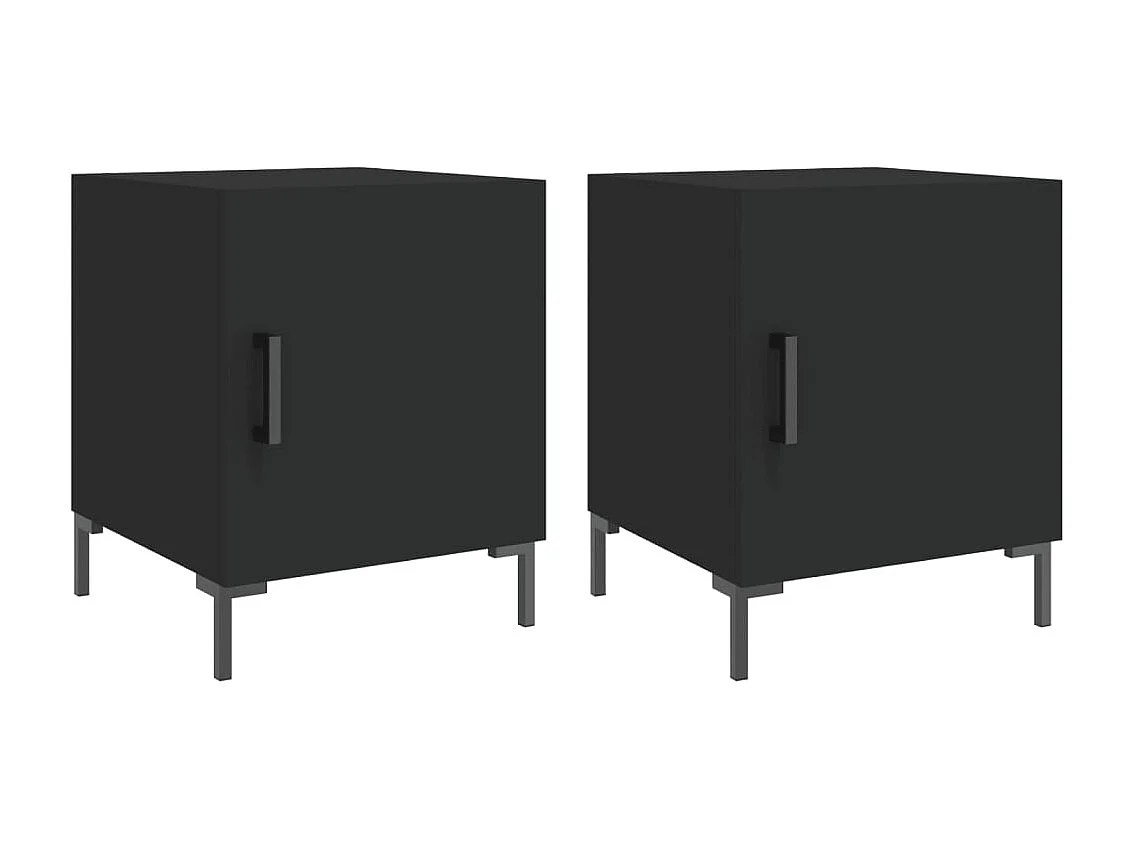 Tables de chevet 2 pcs noir 40x40x50 cm bois d’ingénierie
