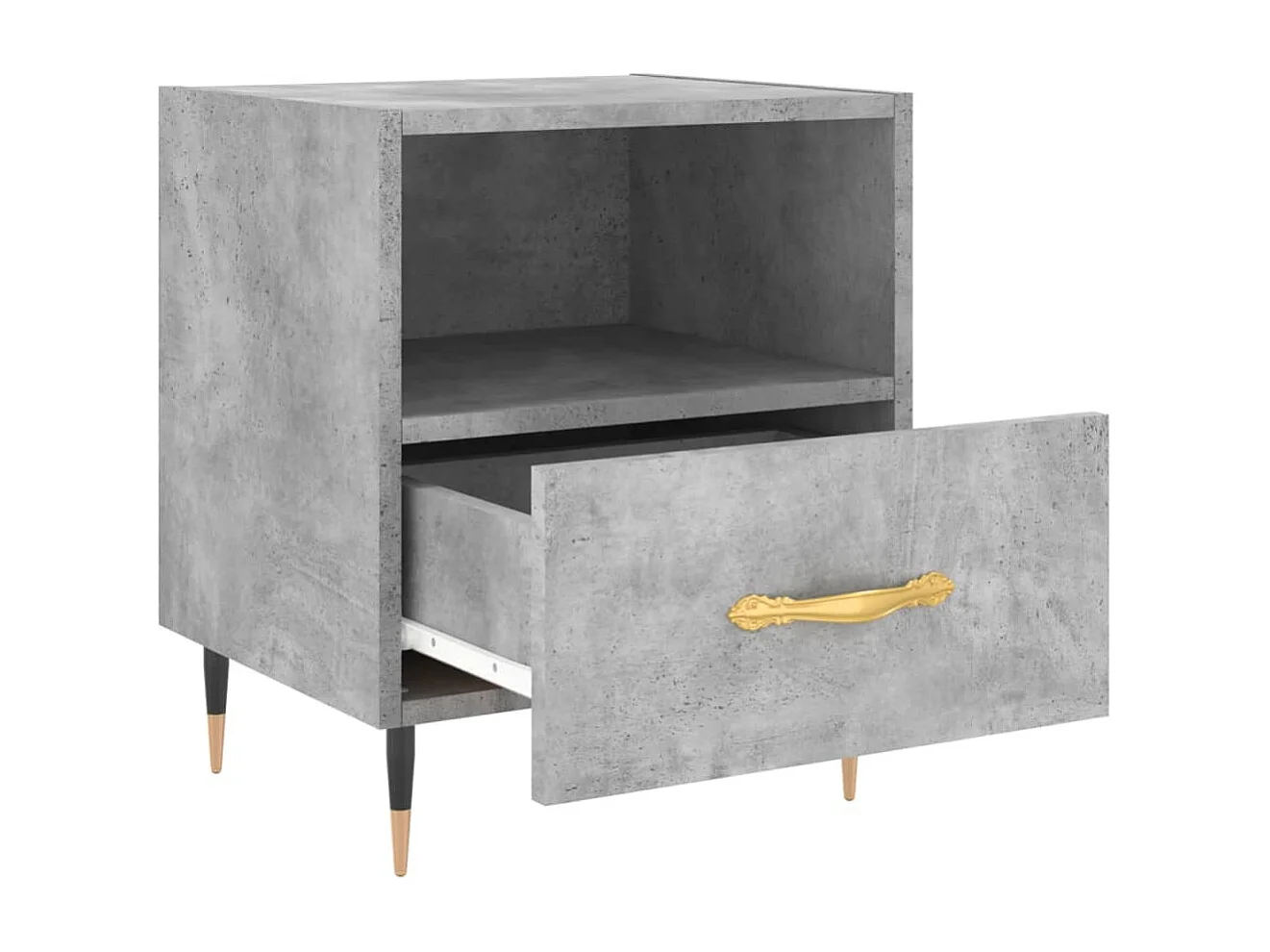 Nachttische 2 Stk. Betongrau 40x35x47,5 cm Holzwerkstoff