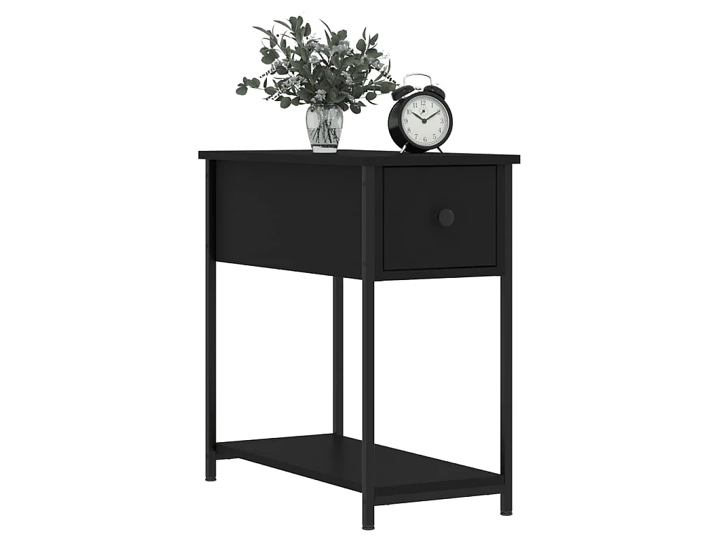 Table de chevet noir 30x60x60 cm Bois d’ingénierie