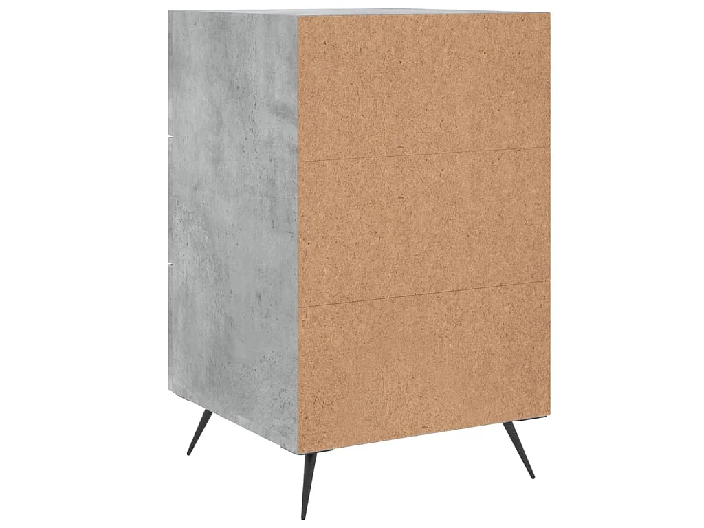 Nachtkastje 40x40x66 cm bewerkt hout betongrijs
