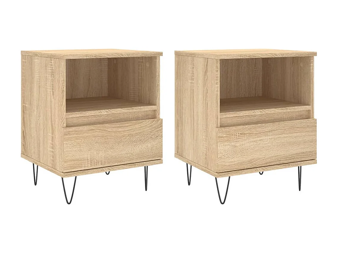 Tables de chevet 2 pcs chêne sonoma 40x35x50 cm bois ingénierie