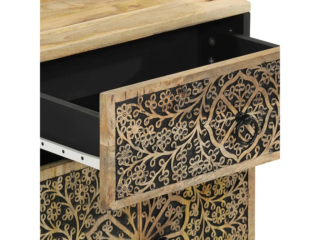 Nachttisch 50x33x60 cm Massivholz Mango