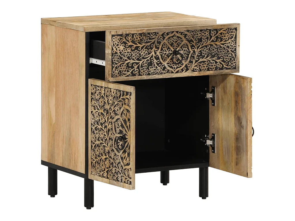 Mesa de cabeceira 50x33x60 cm madeira de mangueira maciça