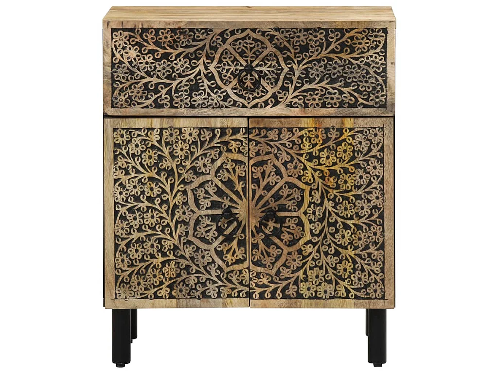 Mesa de cabeceira 50x33x60 cm madeira de mangueira maciça