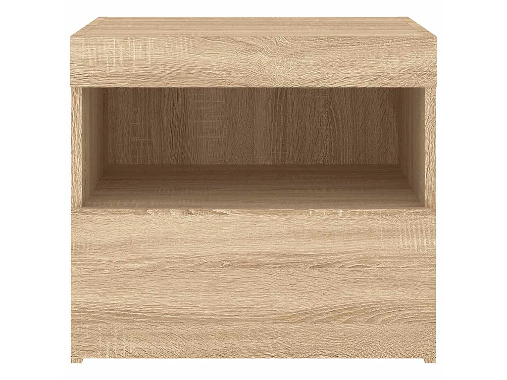 Nachtkastjes met LED 2 st 50x40x45 cm sonoma eikenkleurig
