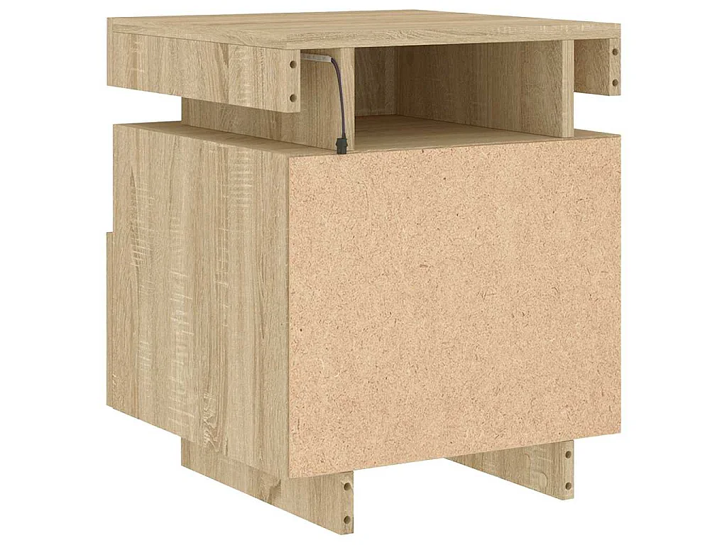 Armoires de chevet avec lumières LED 2 pcs chêne sonoma