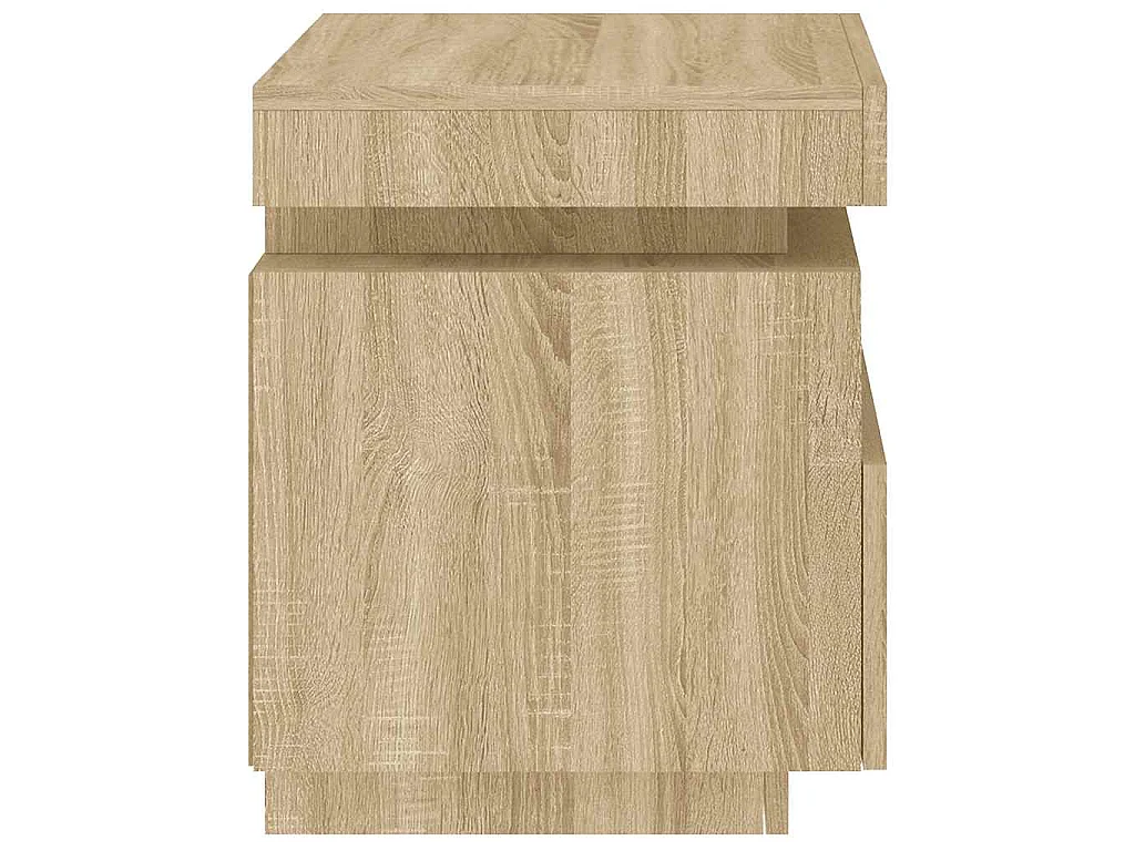 Armoires de chevet avec lumières LED 2 pcs chêne sonoma