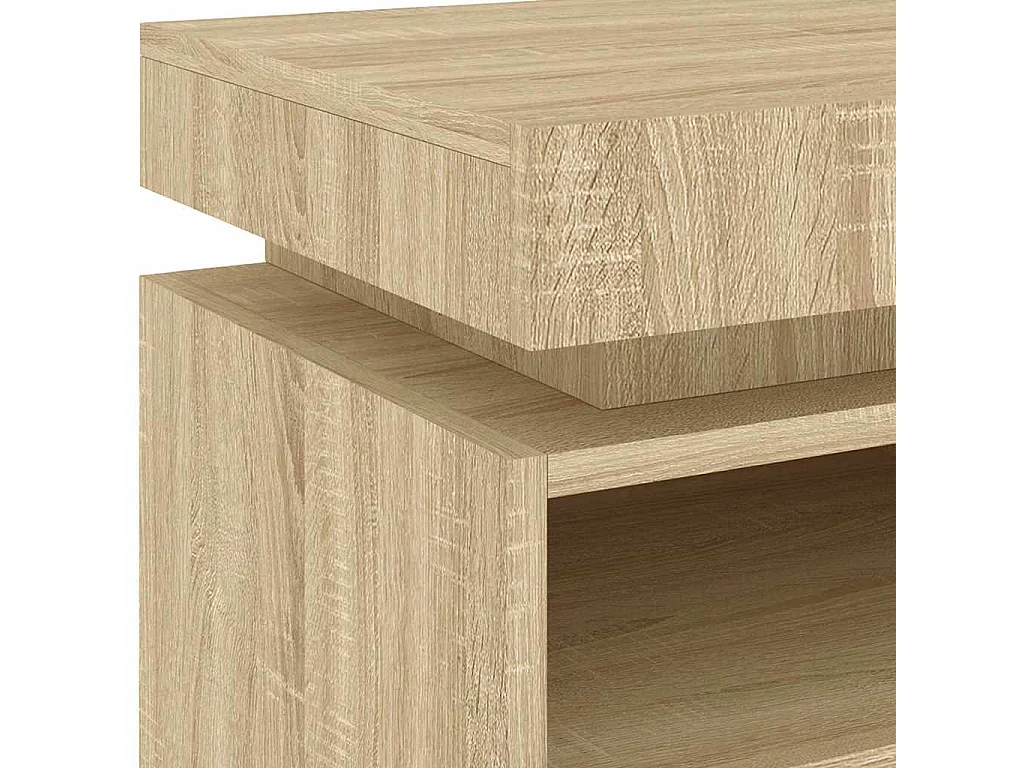 Armoires de chevet avec lumières LED 2 pcs chêne sonoma