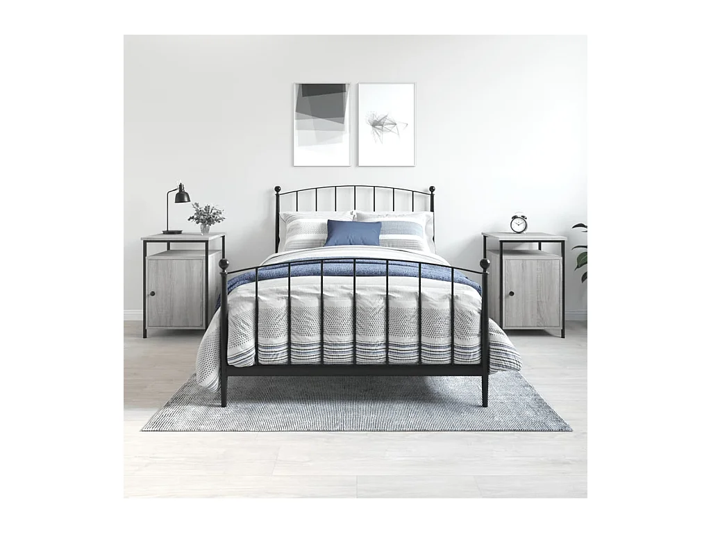 Comodini 2 pz Grigio Sonoma 40x42x60 cm in Legno Multistrato