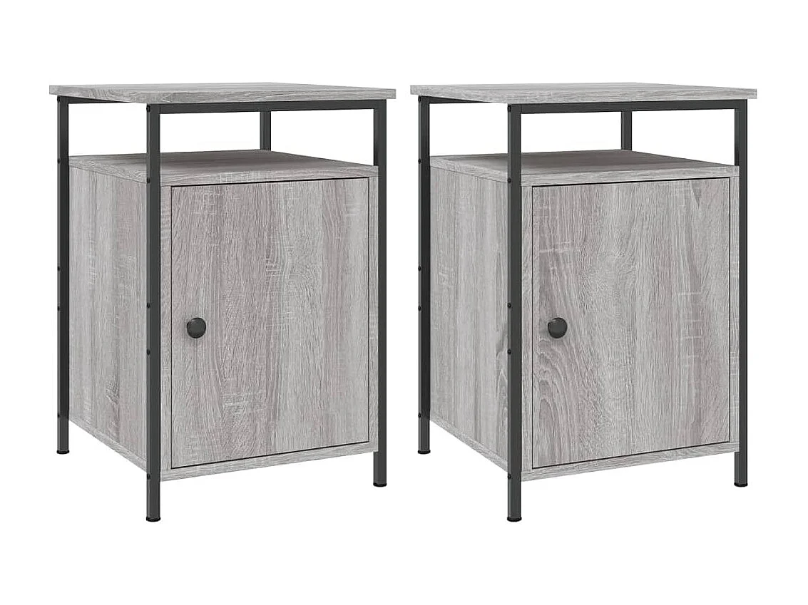 Mesas cabeceira 2 pcs 40x42x60cm deriv. madeira cinzento sonoma