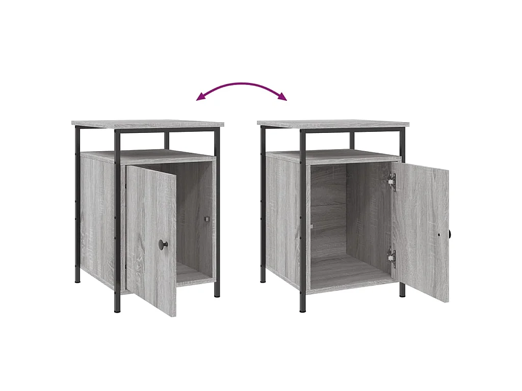 Tables de chevet 2 pcs sonoma gris 40x42x60cm bois d'ingénierie