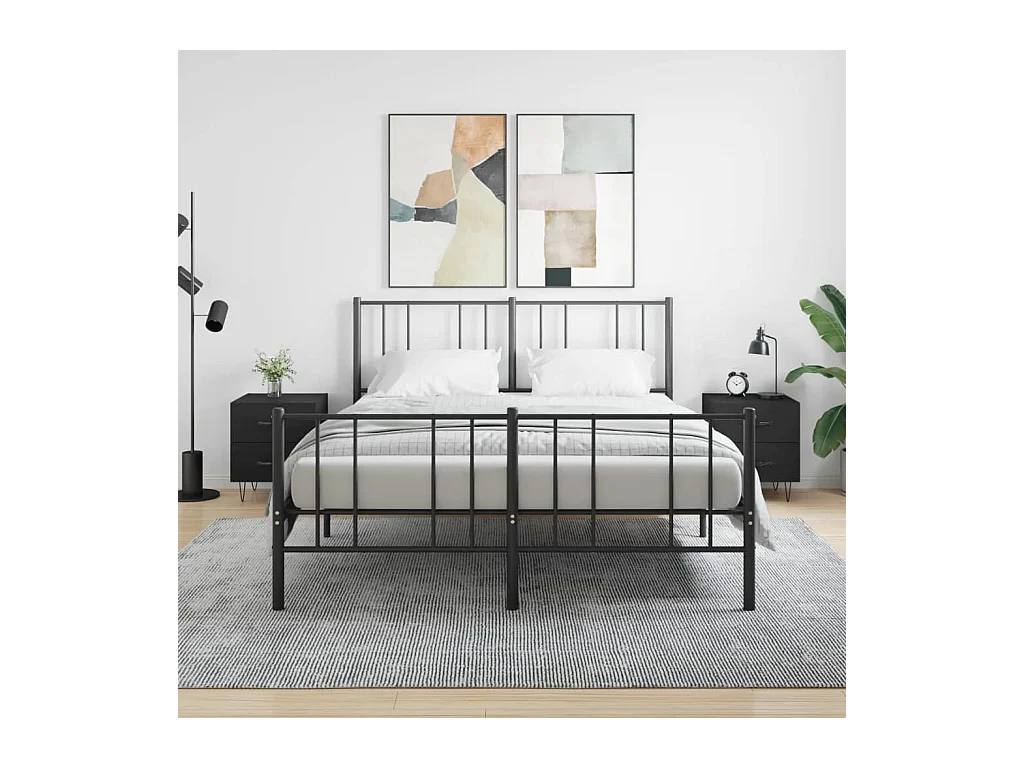 Comodini 2 pz Neri 40x35x47,5 cm in Legno Multistrato