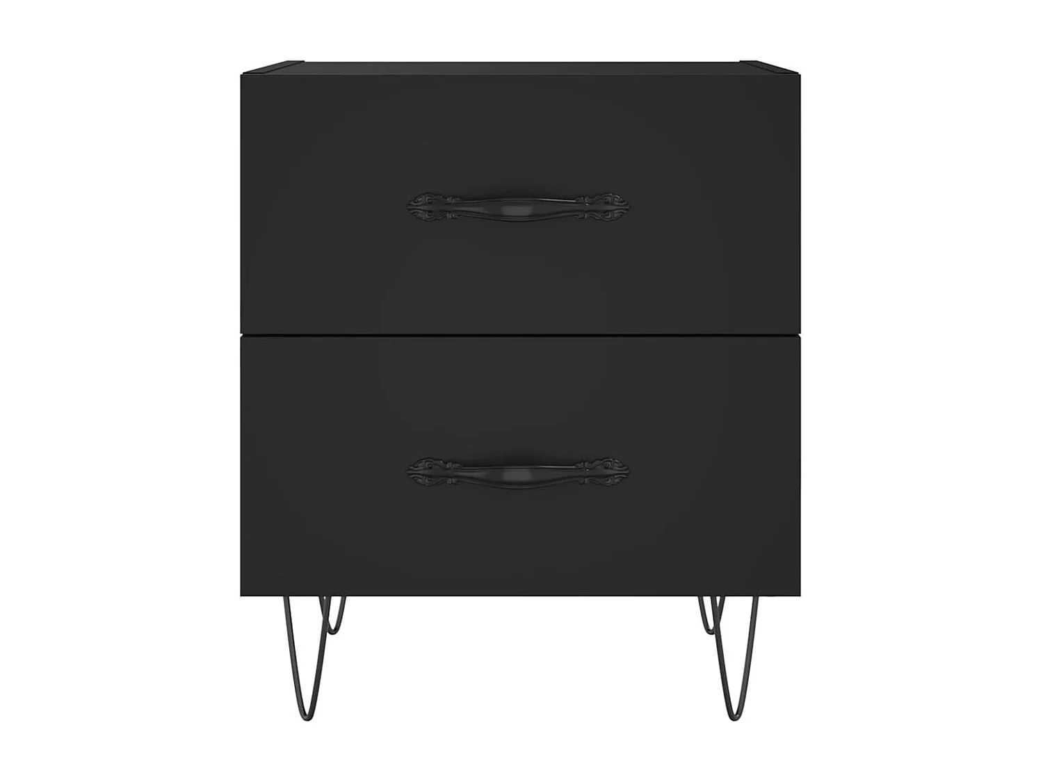 Tables de chevet 2 pcs noir 40x35x47,5 cm bois d’ingénierie