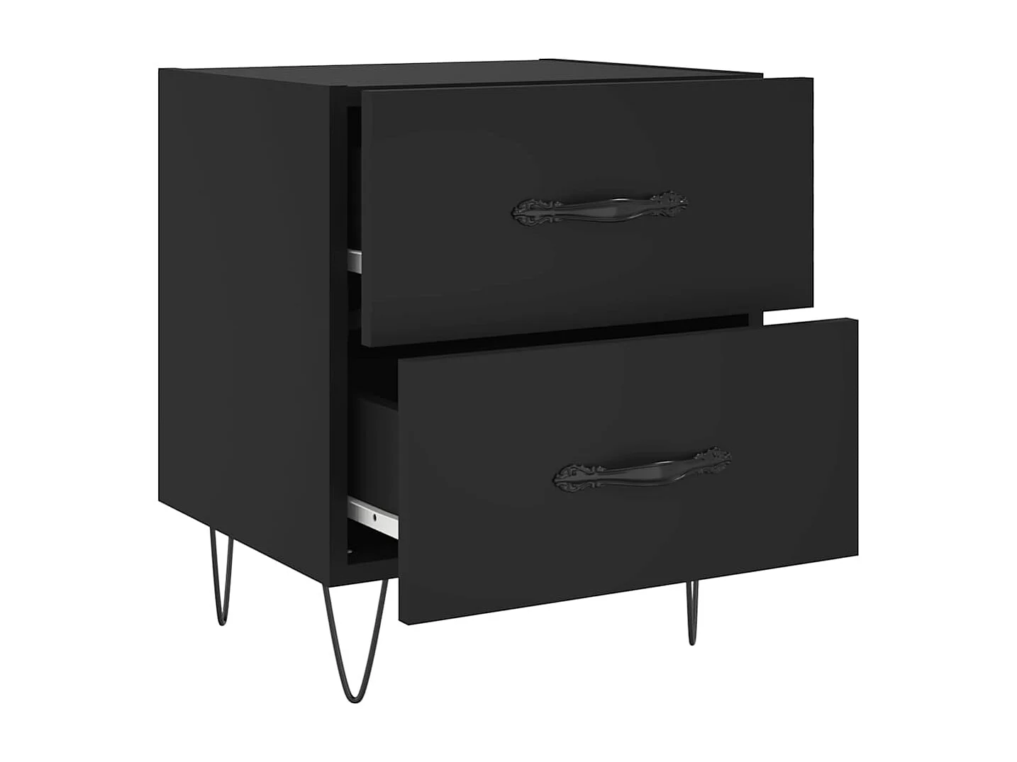 Tables de chevet 2 pcs noir 40x35x47,5 cm bois d’ingénierie