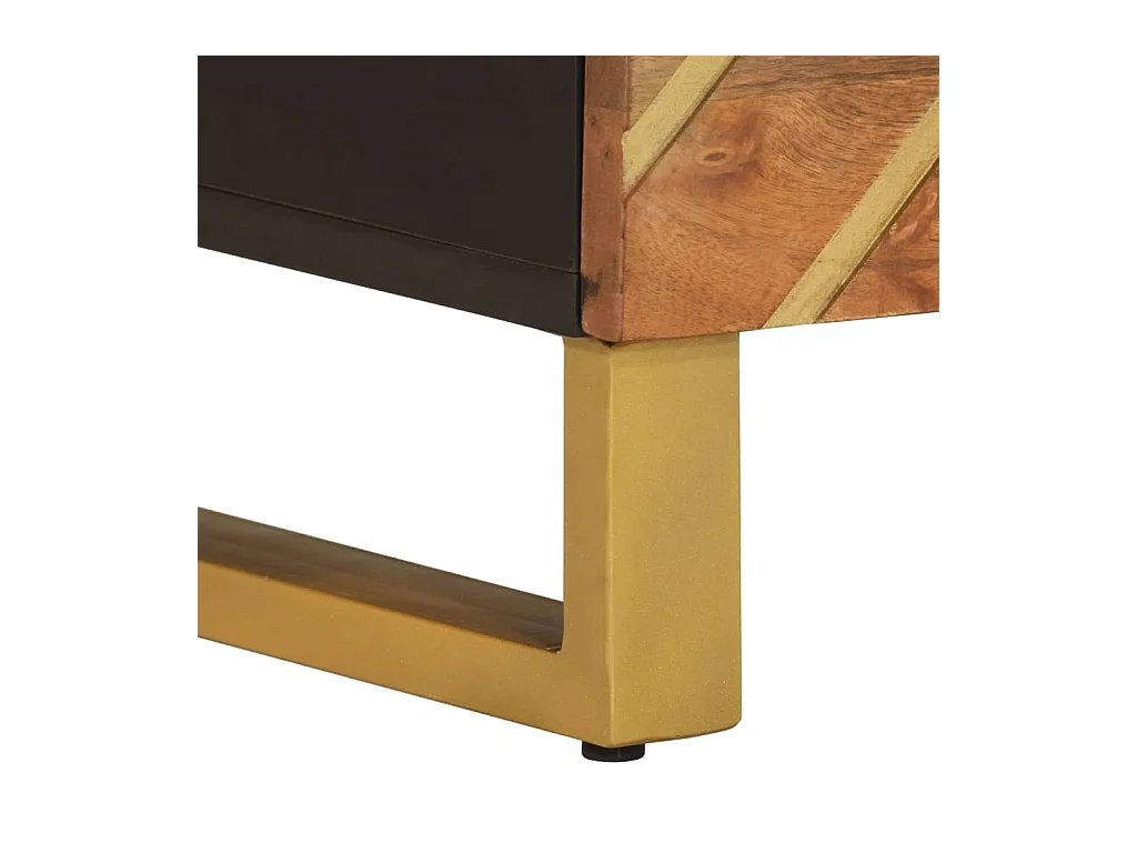 Nachttisch Braun und Schwarz Massivholz Mango