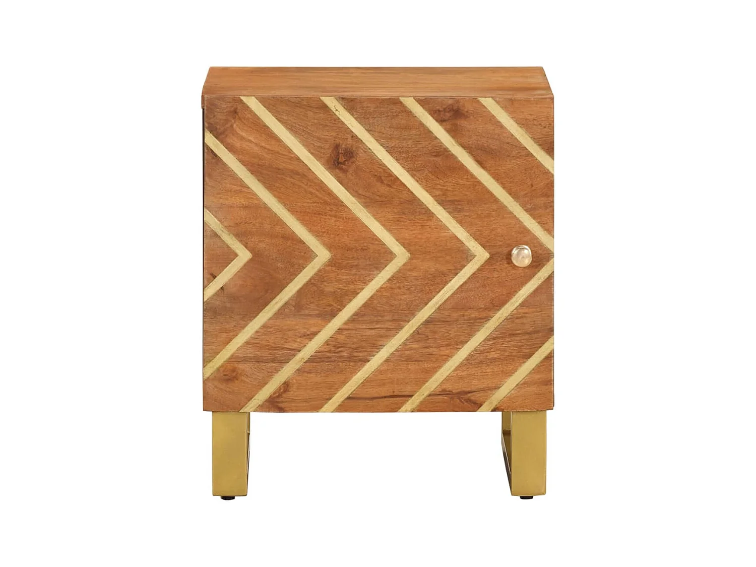 Nachttisch Braun und Schwarz Massivholz Mango