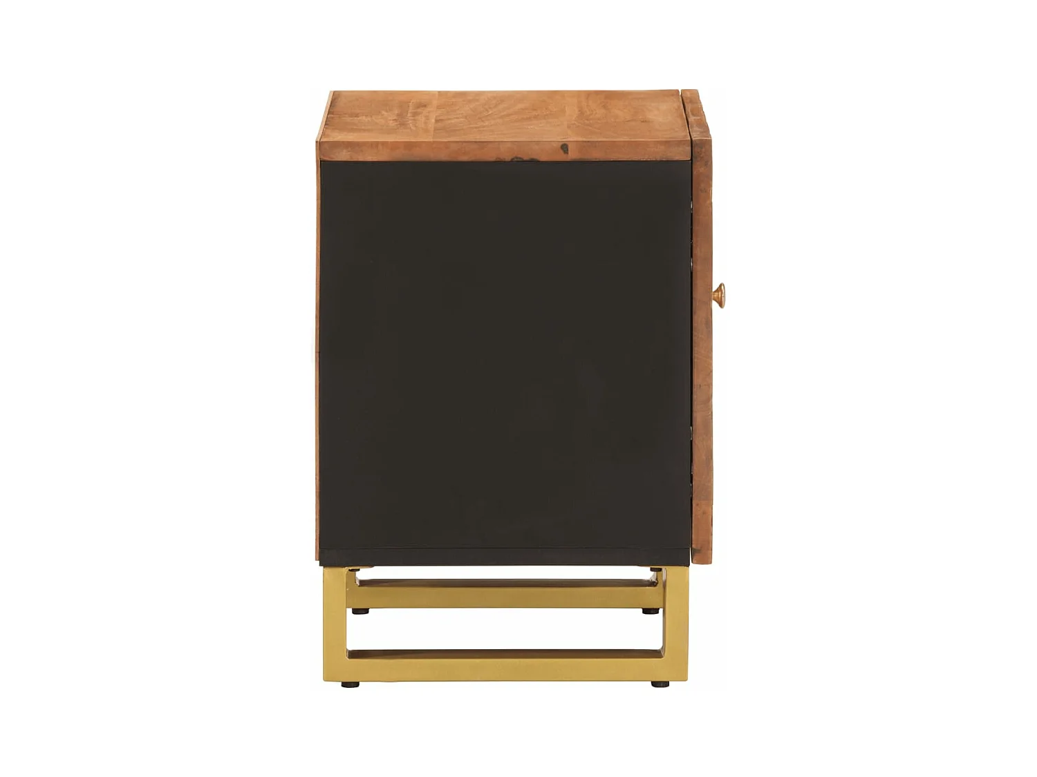 Nachttisch Braun und Schwarz Massivholz Mango