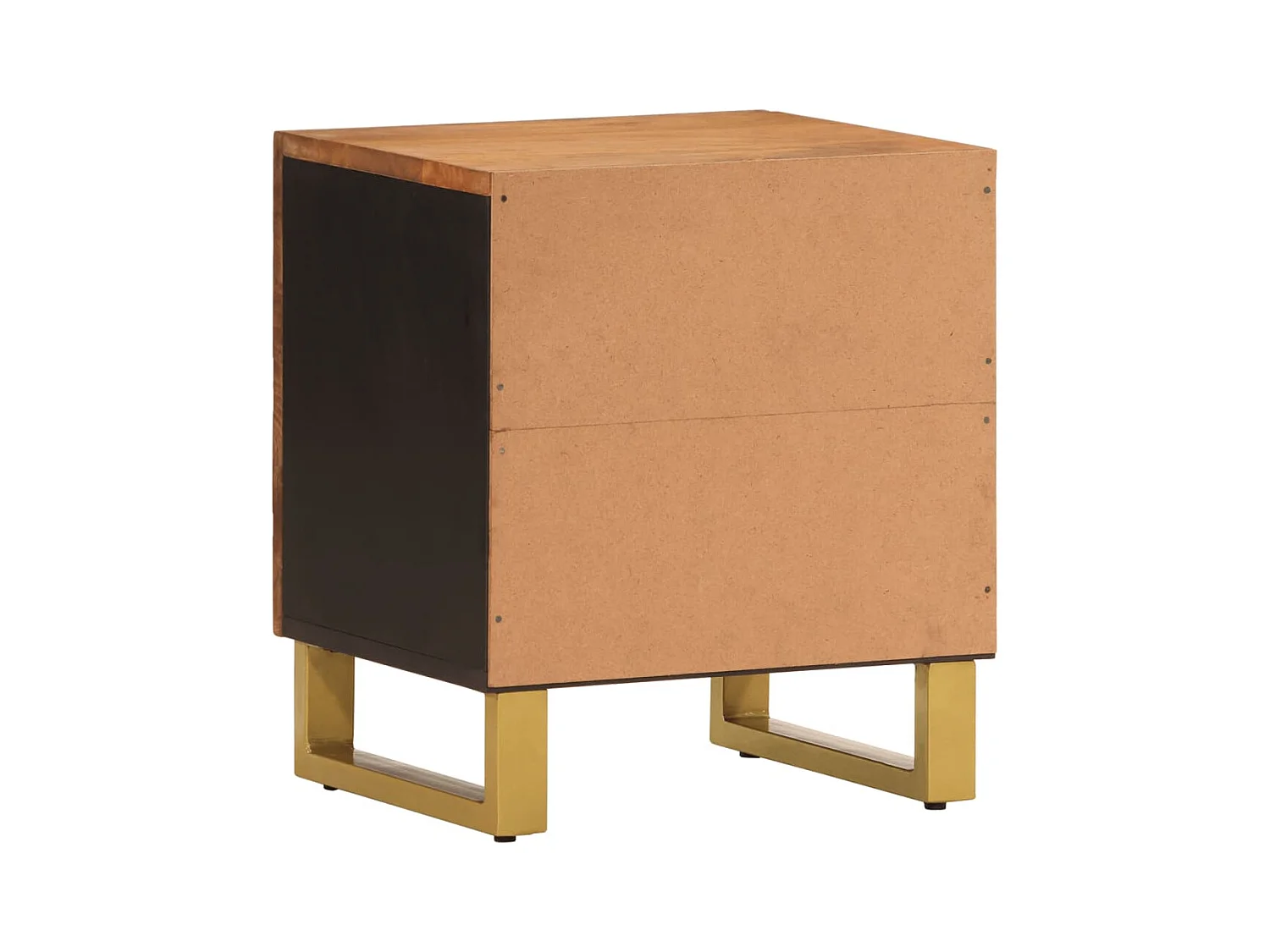 Nachttisch Braun und Schwarz Massivholz Mango