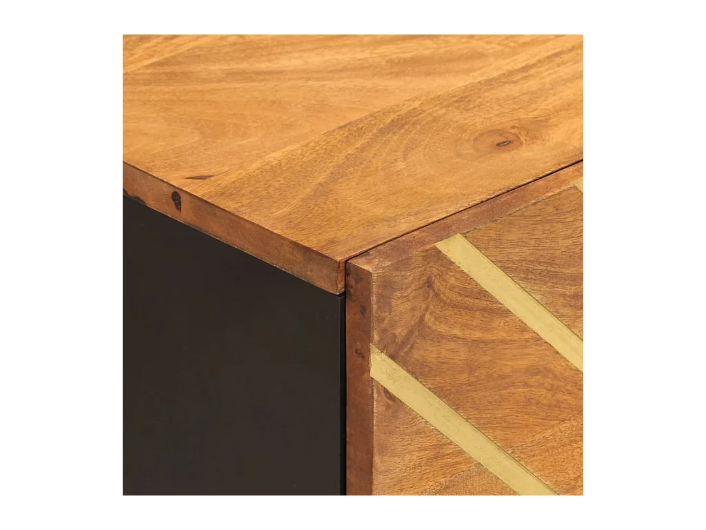 Nachttisch Braun und Schwarz Massivholz Mango