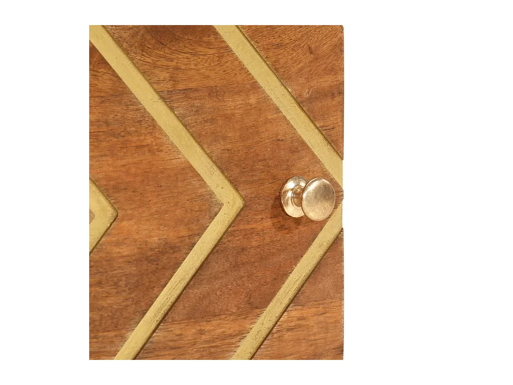 Nachttisch Braun und Schwarz Massivholz Mango