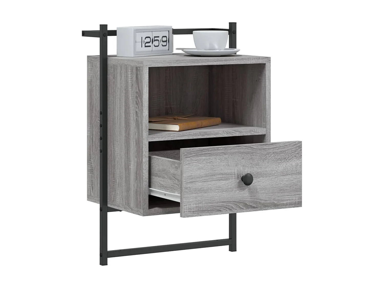 Table de chevet murale 2 pcs sonoma gris 40x30x61 cm